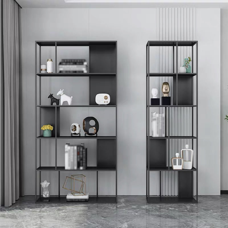 Open Metal Bookcase Industrial Rectangular Shelf for study room Clearhalo 'Bookcases' 'Furniture' 'furniture_bookcases' 'kitchen' 'kitchen_bookcases' 'Living Room Furniture' 'Office Furniture' 4669613