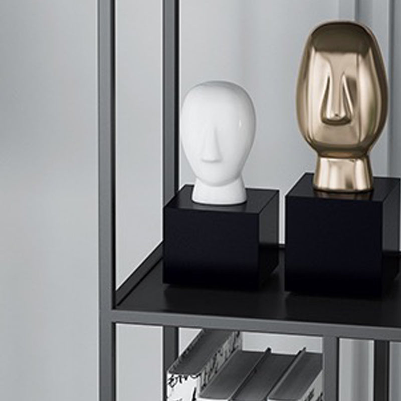 Open Metal Bookcase Industrial Rectangular Shelf for study room Clearhalo 'Bookcases' 'Furniture' 'furniture_bookcases' 'kitchen' 'kitchen_bookcases' 'Living Room Furniture' 'Office Furniture' 4669616