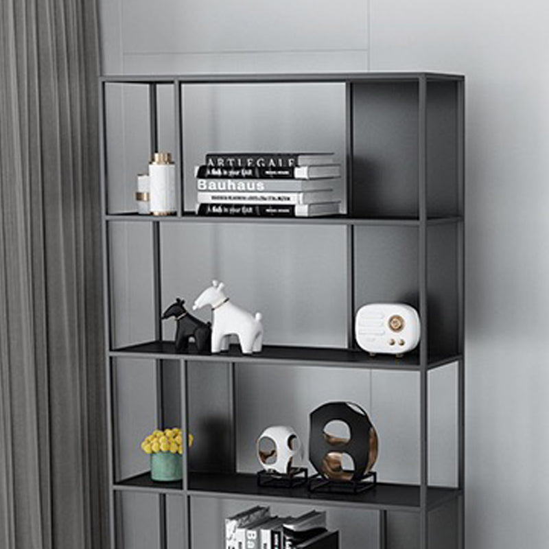 Open Metal Bookcase Industrial Rectangular Shelf for study room Clearhalo 'Bookcases' 'Furniture' 'furniture_bookcases' 'kitchen' 'kitchen_bookcases' 'Living Room Furniture' 'Office Furniture' 4669617