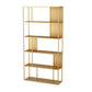 Open Metal Bookcase Industrial Rectangular Shelf for study room Gold Clearhalo 'Bookcases' 'Furniture' 'furniture_bookcases' 'kitchen' 'kitchen_bookcases' 'Living Room Furniture' 'Office Furniture' 4669622