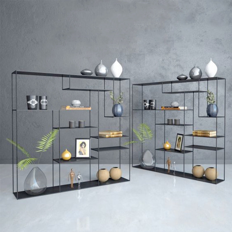 Modern Style Open Shelf Bookcase with Metal Rectangular Shelve Clearhalo 'Bookcases' 'Furniture' 'furniture_bookcases' 'kitchen' 'kitchen_bookcases' 'Living Room Furniture' 'Office Furniture' 4669629