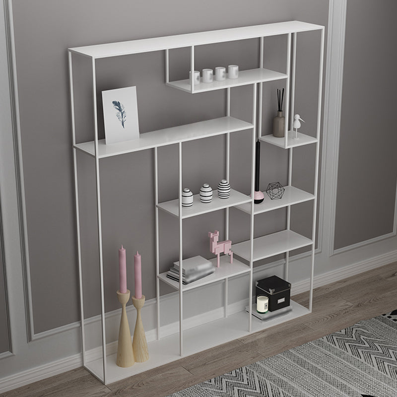Modern Style Open Shelf Bookcase with Metal Rectangular Shelve White Clearhalo 'Bookcases' 'Furniture' 'furniture_bookcases' 'kitchen' 'kitchen_bookcases' 'Living Room Furniture' 'Office Furniture' 4669630
