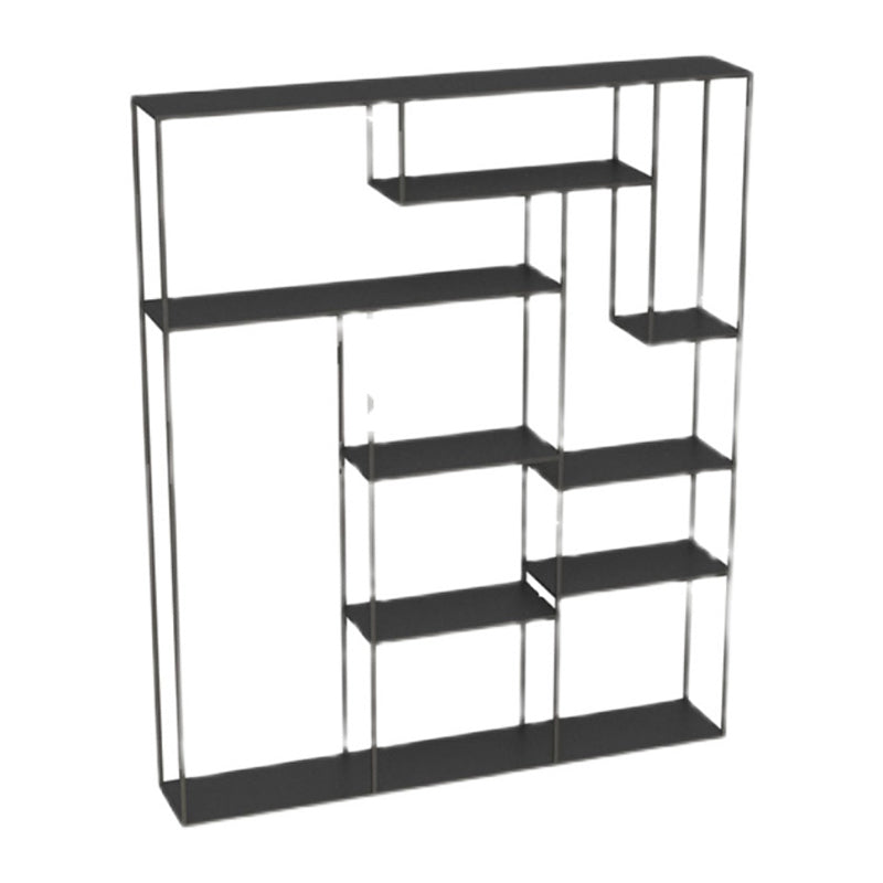 Modern Style Open Shelf Bookcase with Metal Rectangular Shelve Black Clearhalo 'Bookcases' 'Furniture' 'furniture_bookcases' 'kitchen' 'kitchen_bookcases' 'Living Room Furniture' 'Office Furniture' 4669633