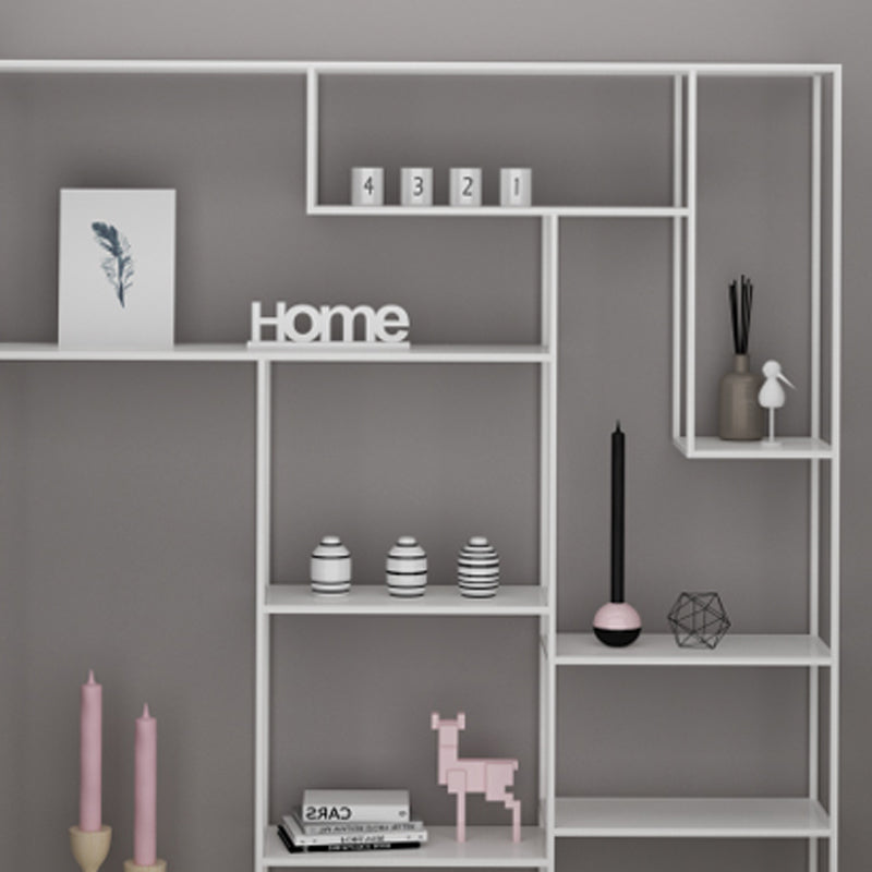 Modern Style Open Shelf Bookcase with Metal Rectangular Shelve Clearhalo 'Bookcases' 'Furniture' 'furniture_bookcases' 'kitchen' 'kitchen_bookcases' 'Living Room Furniture' 'Office Furniture' 4669634
