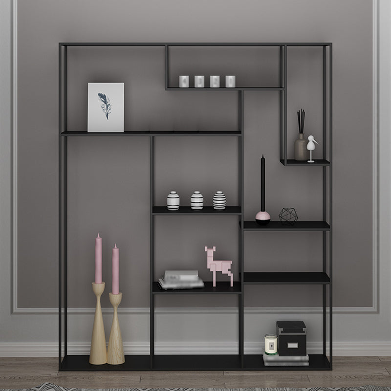 Modern Style Open Shelf Bookcase with Metal Rectangular Shelve Clearhalo 'Bookcases' 'Furniture' 'furniture_bookcases' 'kitchen' 'kitchen_bookcases' 'Living Room Furniture' 'Office Furniture' 4669636
