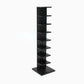 Contemporary Corner Closed Back Bookshelf Manufactured Wood Frame and Shelf Black 13.8"L x 13.8"W x 56.4"H Clearhalo 'Bookcases' 'Furniture' 'furniture_bookcases' 'kitchen' 'kitchen_bookcases' 'Living Room Furniture' 'Office Furniture' 4669644
