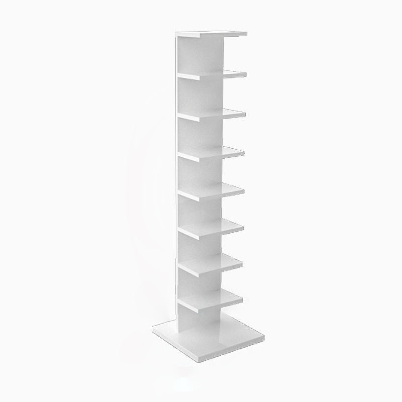 Contemporary Corner Closed Back Bookshelf Manufactured Wood Frame and Shelf White 13.8"L x 13.8"W x 56.4"H Clearhalo 'Bookcases' 'Furniture' 'furniture_bookcases' 'kitchen' 'kitchen_bookcases' 'Living Room Furniture' 'Office Furniture' 4669645