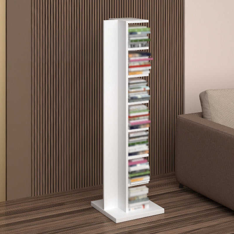 Contemporary Corner Closed Back Bookshelf Manufactured Wood Frame and Shelf White 13.8"L x 13.8"W x 49.5"H Clearhalo 'Bookcases' 'Furniture' 'furniture_bookcases' 'kitchen' 'kitchen_bookcases' 'Living Room Furniture' 'Office Furniture' 4669646