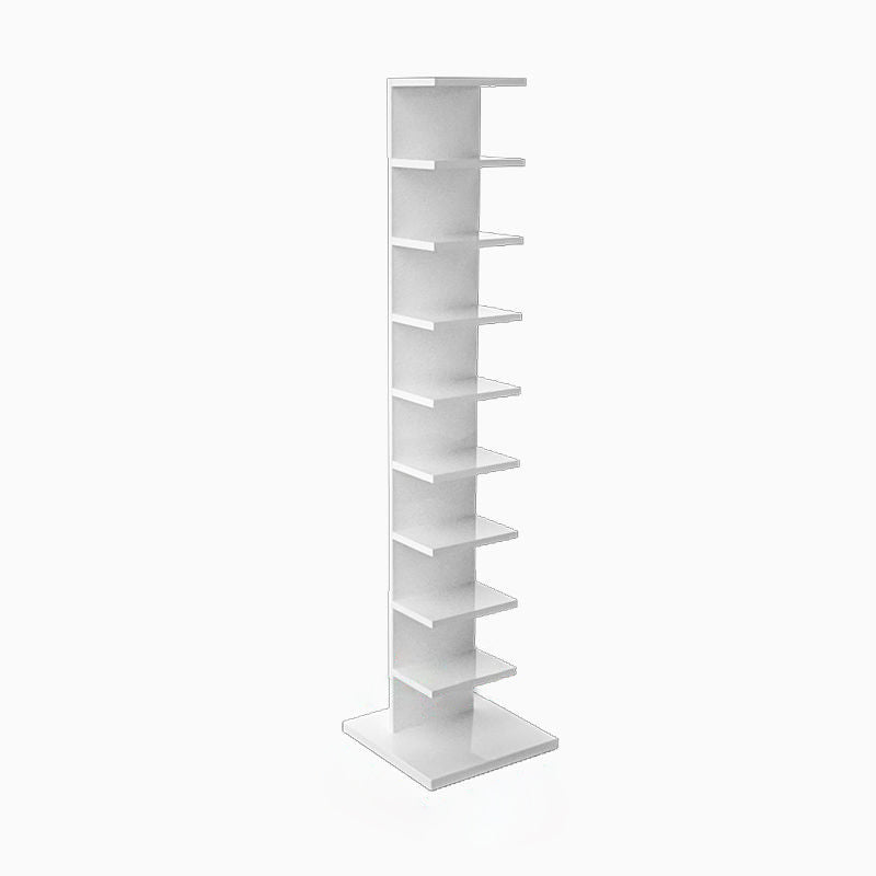Contemporary Corner Closed Back Bookshelf Manufactured Wood Frame and Shelf White 13.8"L x 13.8"W x 63.4"H Clearhalo 'Bookcases' 'Furniture' 'furniture_bookcases' 'kitchen' 'kitchen_bookcases' 'Living Room Furniture' 'Office Furniture' 4669653