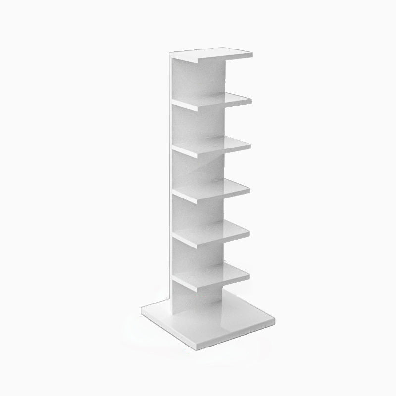 Contemporary Corner Closed Back Bookshelf Manufactured Wood Frame and Shelf White 13.8"L x 13.8"W x 42.5"H Clearhalo 'Bookcases' 'Furniture' 'furniture_bookcases' 'kitchen' 'kitchen_bookcases' 'Living Room Furniture' 'Office Furniture' 4669657