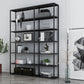 Minimalist Style Open Shelf Bookcase with Rectangular Shelve Black 71"L x 10"W x 71"H Clearhalo 'Bookcases' 'Furniture' 'furniture_bookcases' 'kitchen' 'kitchen_bookcases' 'Living Room Furniture' 'Office Furniture' 4669665