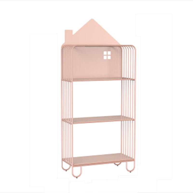 Modern Style Metal Bookshelf Etagere Open Shelf Bookcase for Home Pink 24"L x 11"W x 54.7"H Clearhalo 'Bookcases' 'Furniture' 'furniture_bookcases' 'kitchen' 'kitchen_bookcases' 'Living Room Furniture' 'Office Furniture' 4669687