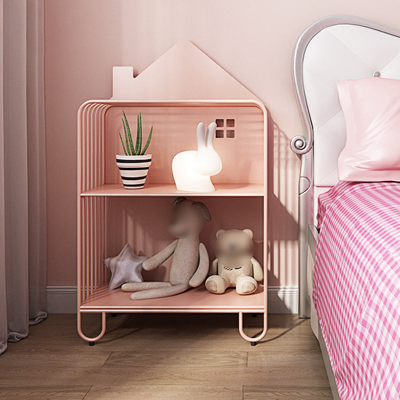 Modern Style Metal Bookshelf Etagere Open Shelf Bookcase for Home Pink 24"L x 11"W x 42.9"H Clearhalo 'Bookcases' 'Furniture' 'furniture_bookcases' 'kitchen' 'kitchen_bookcases' 'Living Room Furniture' 'Office Furniture' 4669701