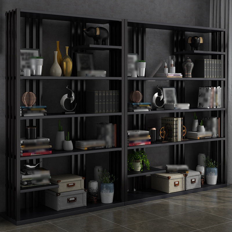 Industrial Style Bookshelf Open Shelf Vertical Metal Shelf with Rectangular Shelves Clearhalo 'Bookcases' 'Furniture' 'furniture_bookcases' 'kitchen' 'kitchen_bookcases' 'Living Room Furniture' 'Office Furniture' 4669704