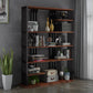 Industrial Style Bookshelf Open Shelf Vertical Metal Shelf with Rectangular Shelves Brown 47"L x 12"W x 79"H Clearhalo 'Bookcases' 'Furniture' 'furniture_bookcases' 'kitchen' 'kitchen_bookcases' 'Living Room Furniture' 'Office Furniture' 4669705