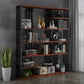 Industrial Style Bookshelf Open Shelf Vertical Metal Shelf with Rectangular Shelves Brown 55"L x 12"W x 79"H Clearhalo 'Bookcases' 'Furniture' 'furniture_bookcases' 'kitchen' 'kitchen_bookcases' 'Living Room Furniture' 'Office Furniture' 4669706