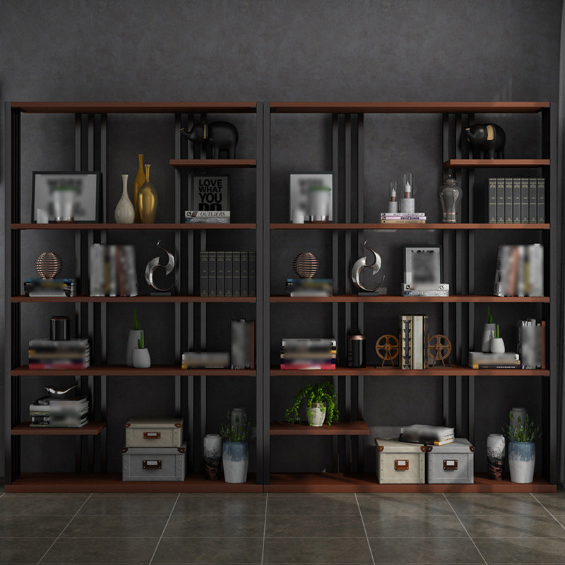 Industrial Style Bookshelf Open Shelf Vertical Metal Shelf with Rectangular Shelves Clearhalo 'Bookcases' 'Furniture' 'furniture_bookcases' 'kitchen' 'kitchen_bookcases' 'Living Room Furniture' 'Office Furniture' 4669707