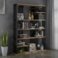 Industrial Style Bookshelf Open Shelf Vertical Metal Shelf with Rectangular Shelves Natural 47"L x 12"W x 79"H Clearhalo 'Bookcases' 'Furniture' 'furniture_bookcases' 'kitchen' 'kitchen_bookcases' 'Living Room Furniture' 'Office Furniture' 4669710