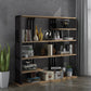 Industrial Style Bookshelf Open Shelf Vertical Metal Shelf with Rectangular Shelves Natural 55.1"L x 11.8"W x 65"H Clearhalo 'Bookcases' 'Furniture' 'furniture_bookcases' 'kitchen' 'kitchen_bookcases' 'Living Room Furniture' 'Office Furniture' 4669714
