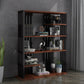 Industrial Style Bookshelf Open Shelf Vertical Metal Shelf with Rectangular Shelves Brown 39.4"L x 11.8"W x 65"H Clearhalo 'Bookcases' 'Furniture' 'furniture_bookcases' 'kitchen' 'kitchen_bookcases' 'Living Room Furniture' 'Office Furniture' 4669718