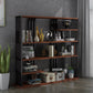 Industrial Style Bookshelf Open Shelf Vertical Metal Shelf with Rectangular Shelves Brown 55.1"L x 11.8"W x 65"H Clearhalo 'Bookcases' 'Furniture' 'furniture_bookcases' 'kitchen' 'kitchen_bookcases' 'Living Room Furniture' 'Office Furniture' 4669722