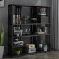 Industrial Style Bookshelf Open Shelf Vertical Metal Shelf with Rectangular Shelves Black 47.2"L x 11.8"W x 65"H Clearhalo 'Bookcases' 'Furniture' 'furniture_bookcases' 'kitchen' 'kitchen_bookcases' 'Living Room Furniture' 'Office Furniture' 4669727