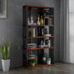 Industrial Style Bookshelf Open Shelf Vertical Metal Shelf with Rectangular Shelves Brown 31.5"L x 11.8"W x 78.7"H Clearhalo 'Bookcases' 'Furniture' 'furniture_bookcases' 'kitchen' 'kitchen_bookcases' 'Living Room Furniture' 'Office Furniture' 4669729