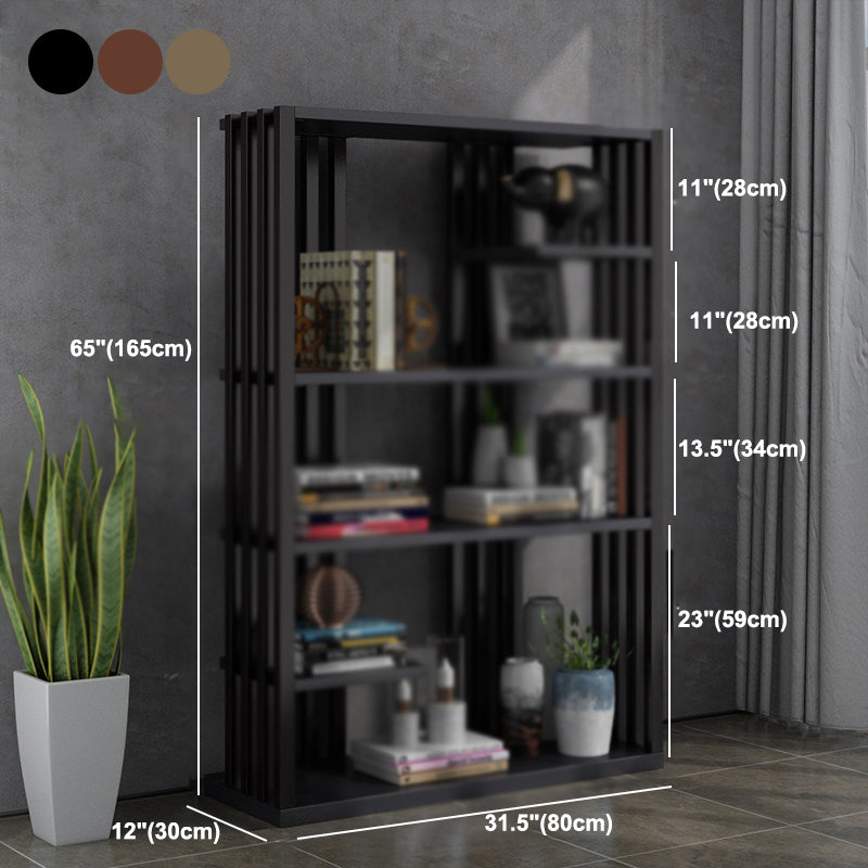 Industrial Style Bookshelf Open Shelf Vertical Metal Shelf with Rectangular Shelves Clearhalo 'Bookcases' 'Furniture' 'furniture_bookcases' 'kitchen' 'kitchen_bookcases' 'Living Room Furniture' 'Office Furniture' 4669735