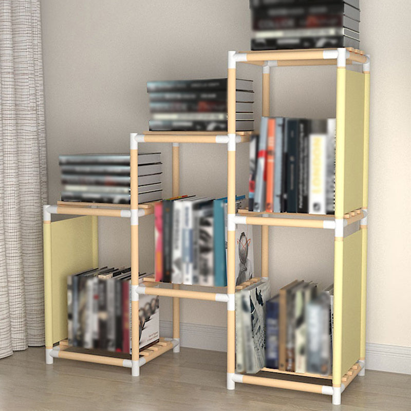 Contemporary Style Bookshelf Open Back Solid Wood in Natural Book Shelf 32.3"L x 9.4"W x 31.5"H Clearhalo 'Bookcases' 'Furniture' 'furniture_bookcases' 'kitchen' 'kitchen_bookcases' 'Living Room Furniture' 'Office Furniture' 4669742
