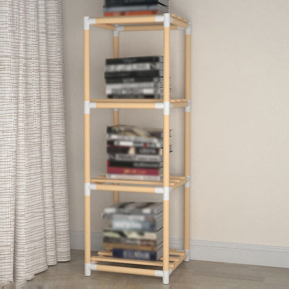 Contemporary Style Bookshelf Open Back Solid Wood in Natural Book Shelf 11.4"L x 9.4"W x 29.5"H Clearhalo 'Bookcases' 'Furniture' 'furniture_bookcases' 'kitchen' 'kitchen_bookcases' 'Living Room Furniture' 'Office Furniture' 4669749