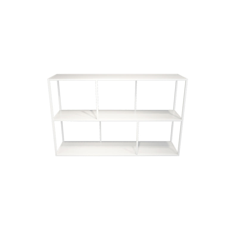 Open Bookcase Minimalist Book Shelf with Metal Rectangular Shelves White 47.2"L x 11.8"W x 29.5"H Clearhalo 'Bookcases' 'Furniture' 'furniture_bookcases' 'kitchen' 'kitchen_bookcases' 'Living Room Furniture' 'Office Furniture' 4669756