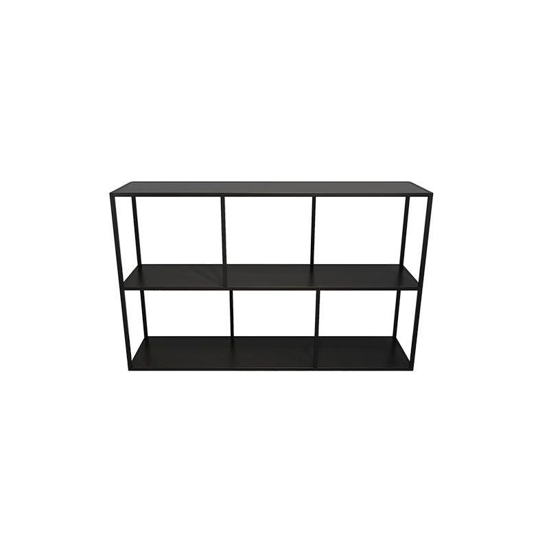 Open Bookcase Minimalist Book Shelf with Metal Rectangular Shelves Black 47.2"L x 11.8"W x 29.5"H Clearhalo 'Bookcases' 'Furniture' 'furniture_bookcases' 'kitchen' 'kitchen_bookcases' 'Living Room Furniture' 'Office Furniture' 4669758
