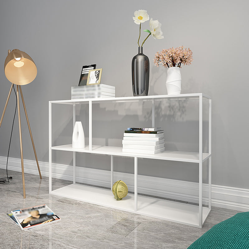 Open Bookcase Minimalist Book Shelf with Metal Rectangular Shelves Clearhalo 'Bookcases' 'Furniture' 'furniture_bookcases' 'kitchen' 'kitchen_bookcases' 'Living Room Furniture' 'Office Furniture' 4669759