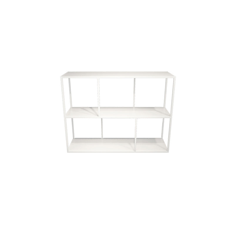 Open Bookcase Minimalist Book Shelf with Metal Rectangular Shelves White 39.4"L x 11.8"W x 29.5"H Clearhalo 'Bookcases' 'Furniture' 'furniture_bookcases' 'kitchen' 'kitchen_bookcases' 'Living Room Furniture' 'Office Furniture' 4669766