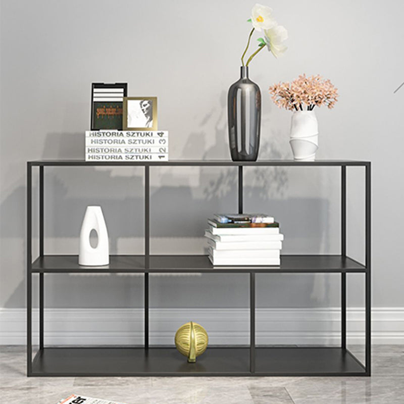 Open Bookcase Minimalist Book Shelf with Metal Rectangular Shelves Clearhalo 'Bookcases' 'Furniture' 'furniture_bookcases' 'kitchen' 'kitchen_bookcases' 'Living Room Furniture' 'Office Furniture' 4669770