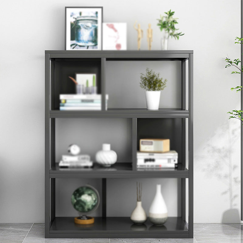 Industrial Metal Etagere Bookcase Open Back Bookshelf for Home Office Black 15.7"L x 9.4"W x 42.5"H Clearhalo 'Bookcases' 'Furniture' 'furniture_bookcases' 'kitchen' 'kitchen_bookcases' 'Living Room Furniture' 'Office Furniture' 4669782