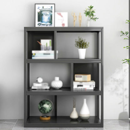 Industrial Metal Etagere Bookcase Open Back Bookshelf for Home Office Black 15.7"L x 9.4"W x 42.5"H Clearhalo 'Bookcases' 'Furniture' 'furniture_bookcases' 'kitchen' 'kitchen_bookcases' 'Living Room Furniture' 'Office Furniture' 4669782