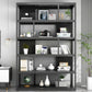 Industrial Metal Etagere Bookcase Open Back Bookshelf for Home Office Black 47.2"L x 11.8"W x 70.1"H Clearhalo 'Bookcases' 'Furniture' 'furniture_bookcases' 'kitchen' 'kitchen_bookcases' 'Living Room Furniture' 'Office Furniture' 4669788