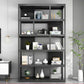 Industrial Metal Etagere Bookcase Open Back Bookshelf for Home Office Black 31.5"L x 11.8"W x 70.1"H Clearhalo 'Bookcases' 'Furniture' 'furniture_bookcases' 'kitchen' 'kitchen_bookcases' 'Living Room Furniture' 'Office Furniture' 4669792