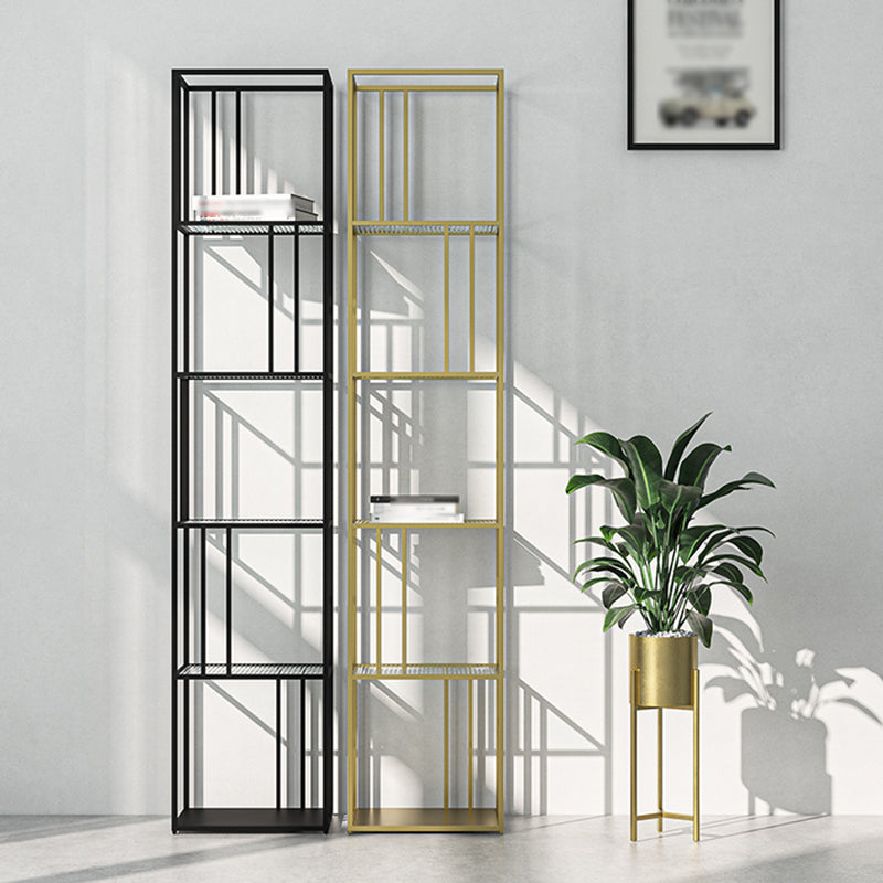 4-Shelf Modern Open Etagere Bookshelf with Iron Frame Glass Shelf Clearhalo 'Bookcases' 'Furniture' 'furniture_bookcases' 'kitchen' 'kitchen_bookcases' 'Living Room Furniture' 'Office Furniture' 4669831
