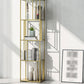 4-Shelf Modern Open Etagere Bookshelf with Iron Frame Glass Shelf Clearhalo 'Bookcases' 'Furniture' 'furniture_bookcases' 'kitchen' 'kitchen_bookcases' 'Living Room Furniture' 'Office Furniture' 4669834