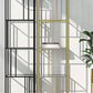 4-Shelf Modern Open Etagere Bookshelf with Iron Frame Glass Shelf Clearhalo 'Bookcases' 'Furniture' 'furniture_bookcases' 'kitchen' 'kitchen_bookcases' 'Living Room Furniture' 'Office Furniture' 4669838