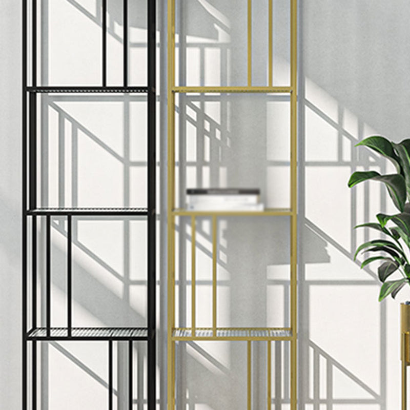 4-Shelf Modern Open Etagere Bookshelf with Iron Frame Glass Shelf Clearhalo 'Bookcases' 'Furniture' 'furniture_bookcases' 'kitchen' 'kitchen_bookcases' 'Living Room Furniture' 'Office Furniture' 4669838