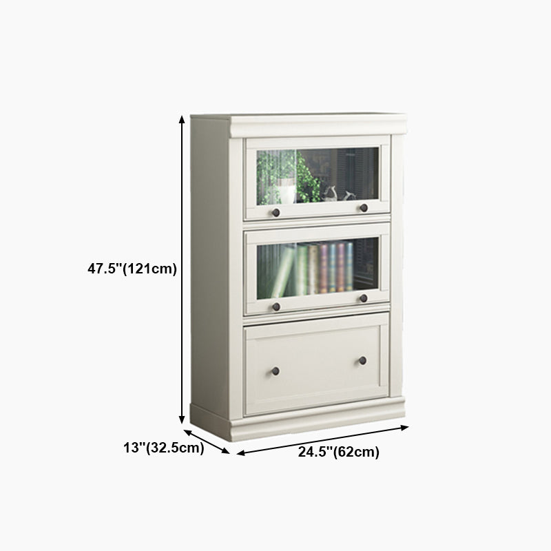 Contemporary Barrister Bookcase Closed Back Bookshelf with Drawer Clearhalo 'Bookcases' 'Furniture' 'furniture_bookcases' 'kitchen' 'kitchen_bookcases' 'Living Room Furniture' 'Office Furniture' 4669854