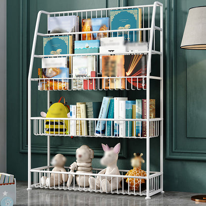 Modern Style Metal Bookshelf Ladder Open Shelf Bookcase for Study Room White 29.5"L x 9.8"W x 43.3"H Clearhalo 'Bookcases' 'Furniture' 'furniture_bookcases' 'kitchen' 'kitchen_bookcases' 'Living Room Furniture' 'Office Furniture' 4669895