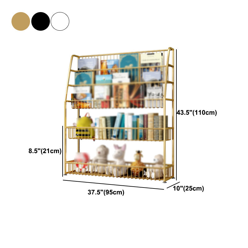 Modern Style Metal Bookshelf Ladder Open Shelf Bookcase for Study Room Clearhalo 'Bookcases' 'Furniture' 'furniture_bookcases' 'kitchen' 'kitchen_bookcases' 'Living Room Furniture' 'Office Furniture' 4669898