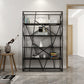 Open Metal Etagere Bookcase Contemporary Rectangular Shelf Bookcase Black 55.1"L x 11.8"W x 70.9"H Clearhalo 'Bookcases' 'Furniture' 'furniture_bookcases' 'kitchen' 'kitchen_bookcases' 'Living Room Furniture' 'Office Furniture' 4669899
