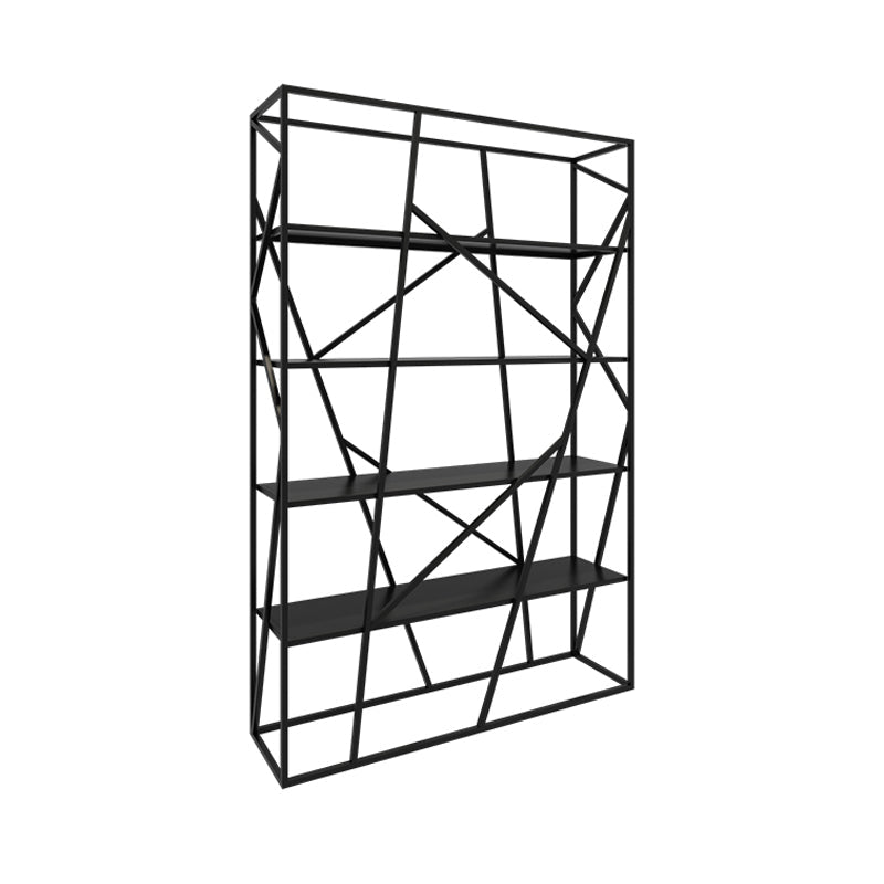Open Metal Etagere Bookcase Contemporary Rectangular Shelf Bookcase Black 47.2"L x 11.8"W x 70.9"H Clearhalo 'Bookcases' 'Furniture' 'furniture_bookcases' 'kitchen' 'kitchen_bookcases' 'Living Room Furniture' 'Office Furniture' 4669904