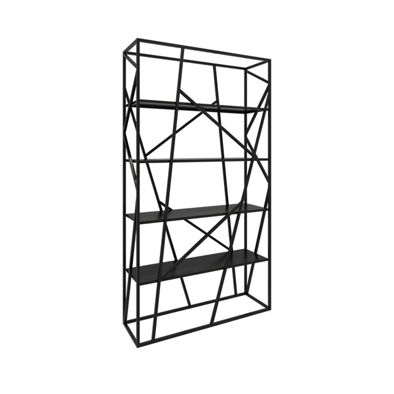 Open Metal Etagere Bookcase Contemporary Rectangular Shelf Bookcase Black 39.4"L x 11.8"W x 70.9"H Clearhalo 'Bookcases' 'Furniture' 'furniture_bookcases' 'kitchen' 'kitchen_bookcases' 'Living Room Furniture' 'Office Furniture' 4669906