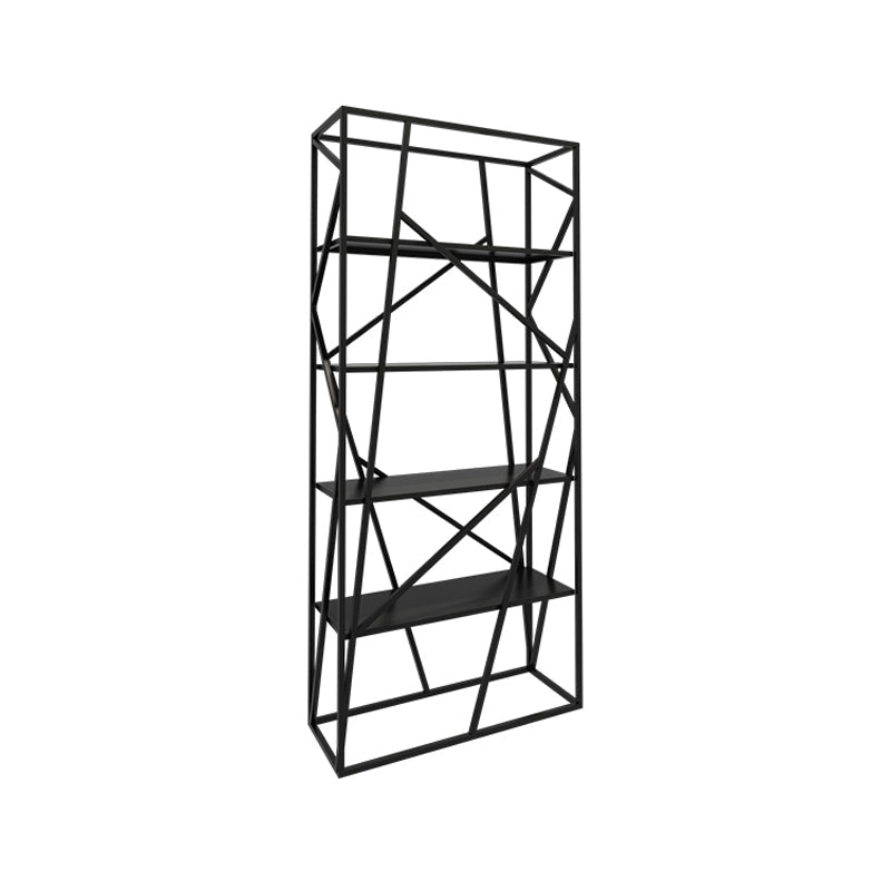 Open Metal Etagere Bookcase Contemporary Rectangular Shelf Bookcase Black 31.5"L x 11.8"W x 70.9"H Clearhalo 'Bookcases' 'Furniture' 'furniture_bookcases' 'kitchen' 'kitchen_bookcases' 'Living Room Furniture' 'Office Furniture' 4669911